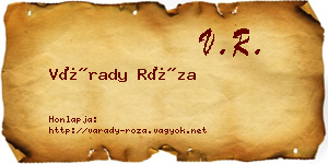 Várady Róza névjegykártya